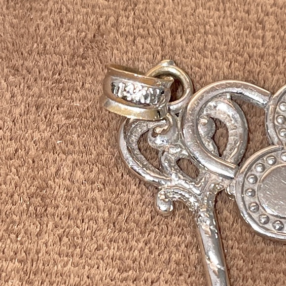 Solid Stamped 14K White Gold Padlock Key Pendant Charm for Necklace Bracelet - Picture 6 of 8